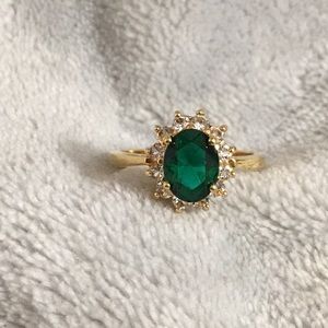 Emerald Fashion Ring, sz 7-1/2